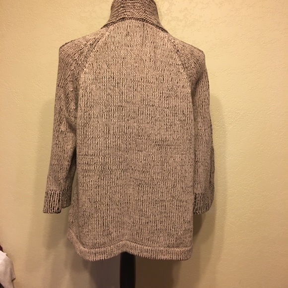 CROFT & BARROW LG TAN COTTON CARDIGAN SWEATER - Picture 3 of 11